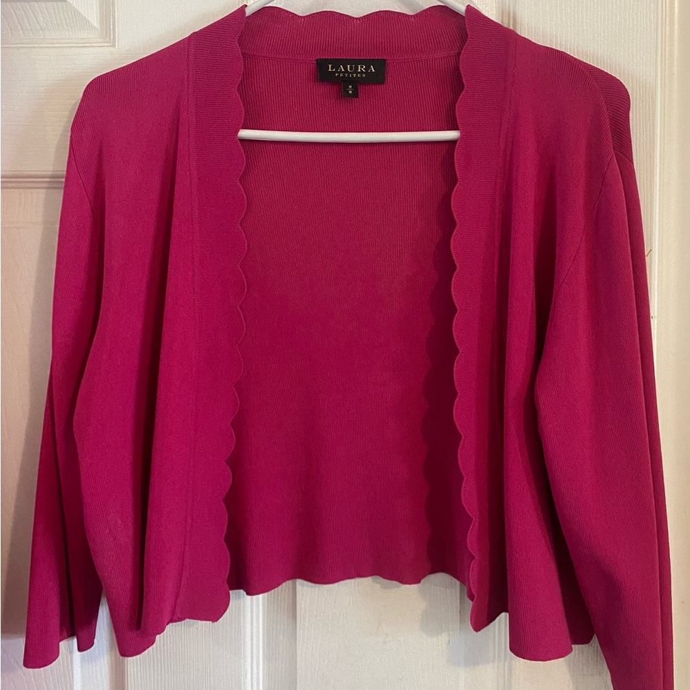 Women's Pink Scalloped Sweater